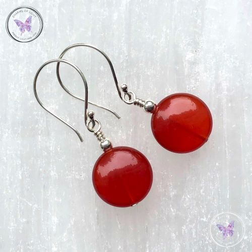 Carnelian Coin Earrings